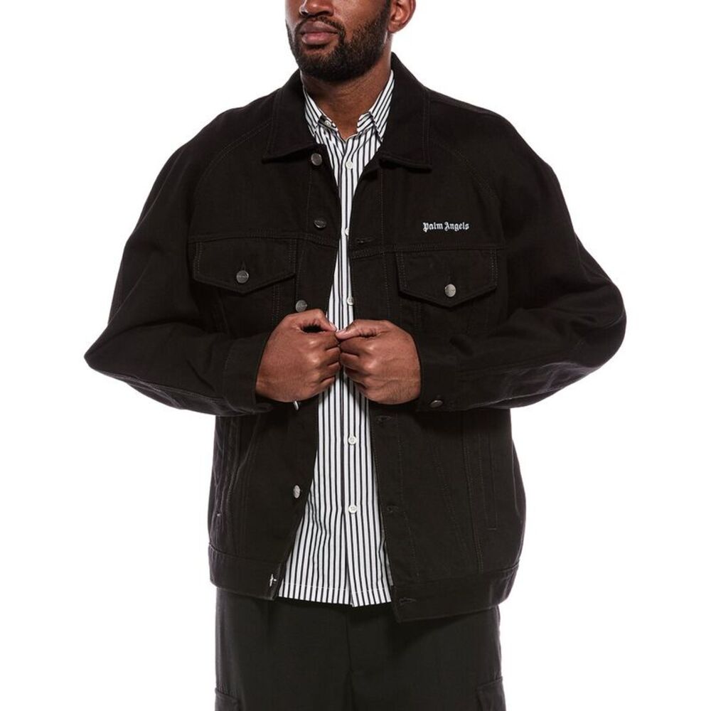 Palm Angels Mens Jacket, Black